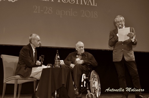 Il regista Bernardo Bertolucci con David Grieco e Felice Laudadio