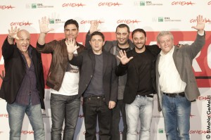 Guido Lombardi con il cast al festival del cinema di roma