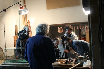 Riccardo Di Gerlando durante le riprese del corto