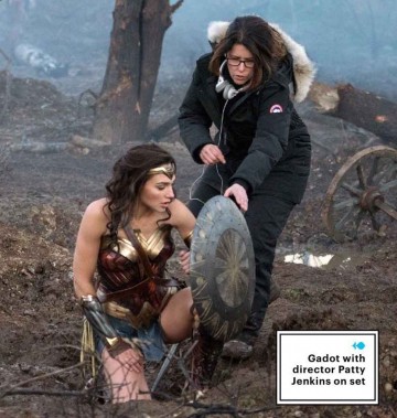Gal Gadot sul set di Wonder Woman