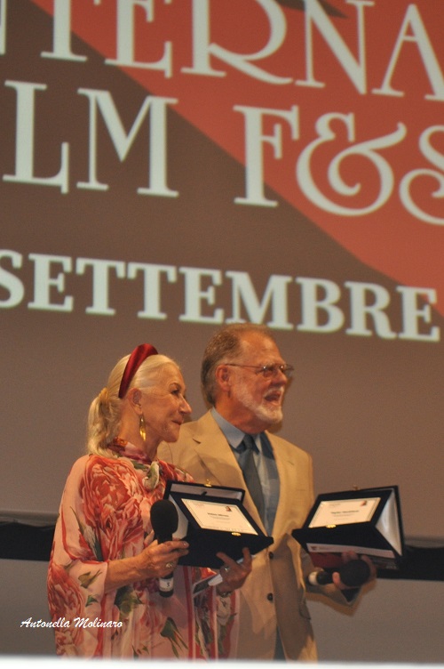 L'attrice Helen Mirren con suo marito il regista Taylor Hackford