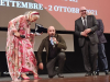 L'attrice Helen Mirren con Checco Zalone